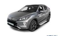 Пороги на автомобиль (подножки) "Silver" Rival для Mitsubishi Eclipse Cross 2018-2021, 180 см, 2 шт., алюминий, F180AL.4007.1