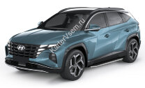 Пороги площадки (подножки) "Premium" Rival для Hyundai Santa Fe IV рестайлинг 2021-н.в., 180 см, 2 шт., алюминий, A180ALP.2313.1 купить недорого