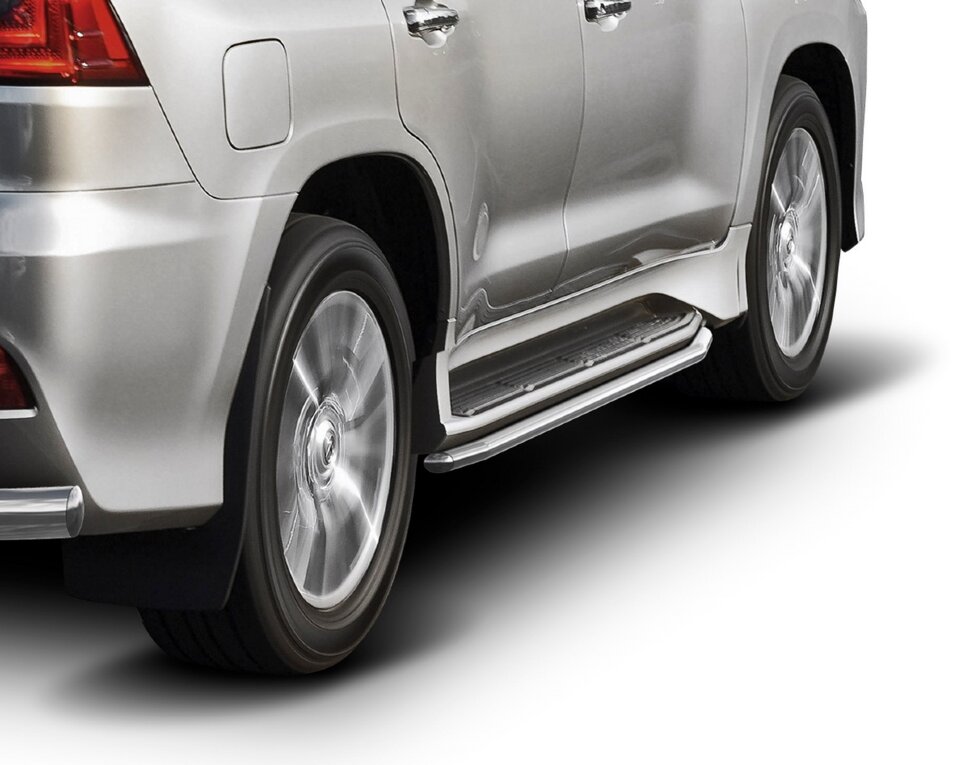 Защита штатных порогов d57 Rival для Lexus LX III рестайлинг 2015-н.в., нерж. сталь, 2 шт., R.3210.006 с доставкой по всей России