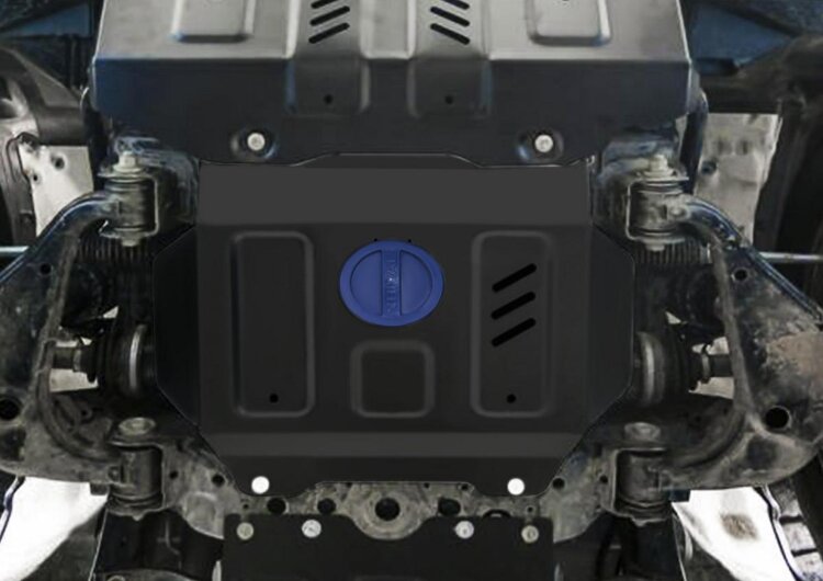 Защита радиатора и картера Rival (часть 2) для Toyota Hilux VIII 4WD 2015-2018 (устанавл-ся совместно с 1.9501.1), сталь 1.8 мм, без крепежа, штампованная, 1.9502.1