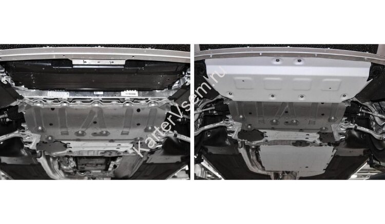 Защита радиатора и КПП Rival для BMW 3 серия VII 4WD 2018-н.в., штампованная, алюминий 3 мм, с крепежом, 3 части, K333.0536.1
