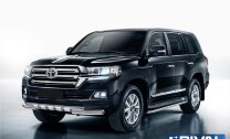 Защита переднего бампера d76+d57 с профильной защитой картера + комплект крепежа, RIVAL, Toyota Land Cruiser 200 2015-