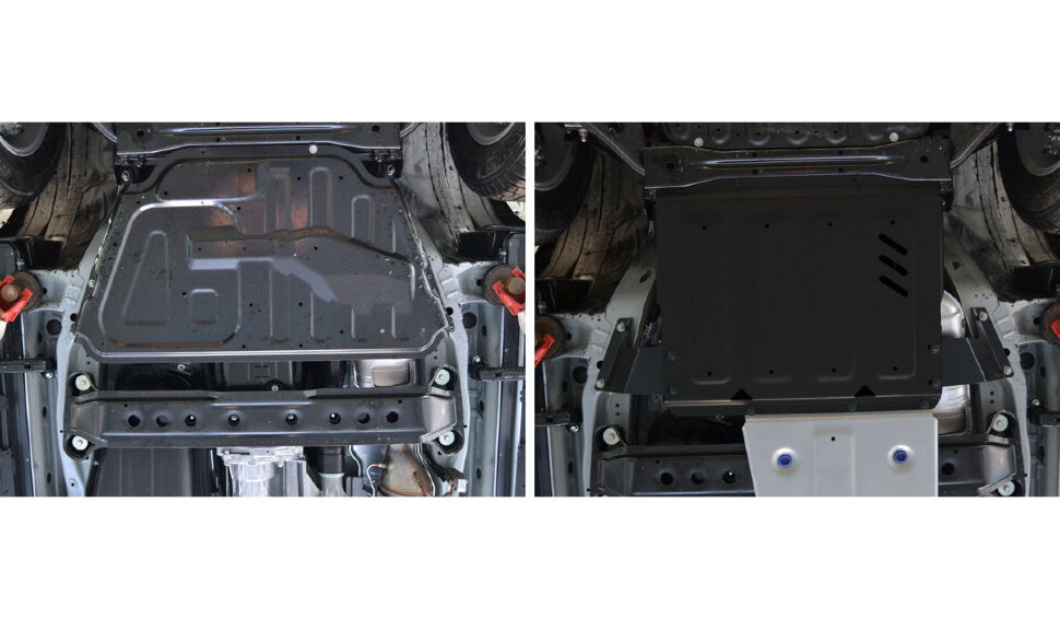 Защита КПП АвтоБроня для Mitsubishi Pajero IV 2006-2020 (устанавл-ся совместно с 111.04003.2), штампованная, сталь 1.8 мм, с крепежом, 111.04044.1