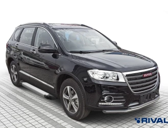 Пороги на автомобиль (подножки) "Silver" Rival для Haval H6 2014-2020, 173 см, 2 шт., алюминий, F173AL.9402.1