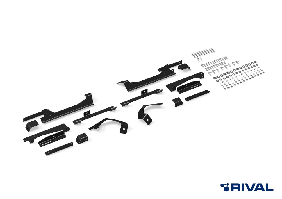 Комплект крепежа к порогам Rival для Toyota Highlander IV U70 поколение 2020 - н.в., сталь, 9.5711.1