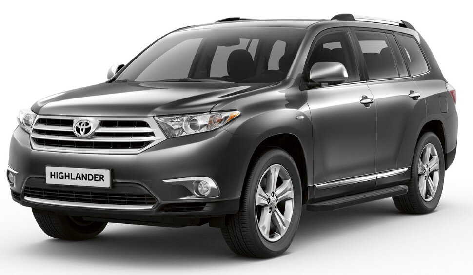 Пороги площадки (подножки) "Premium-Black" Rival для Toyota Highlander U40 2007-2013, 180 см, 2 шт., алюминий, A180ALB.5704.1 купить недорого