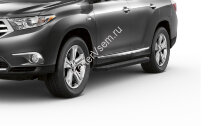 Пороги площадки (подножки) "Premium-Black" Rival для Toyota Highlander U40 2007-2013, 180 см, 2 шт., алюминий, A180ALB.5704.1