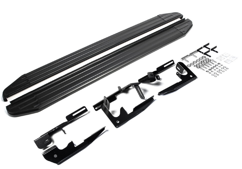 Пороги площадки (подножки) "Premium-Black" Rival для Toyota Highlander U40 2007-2013, 180 см, 2 шт., алюминий, A180ALB.5704.1 высокого качества