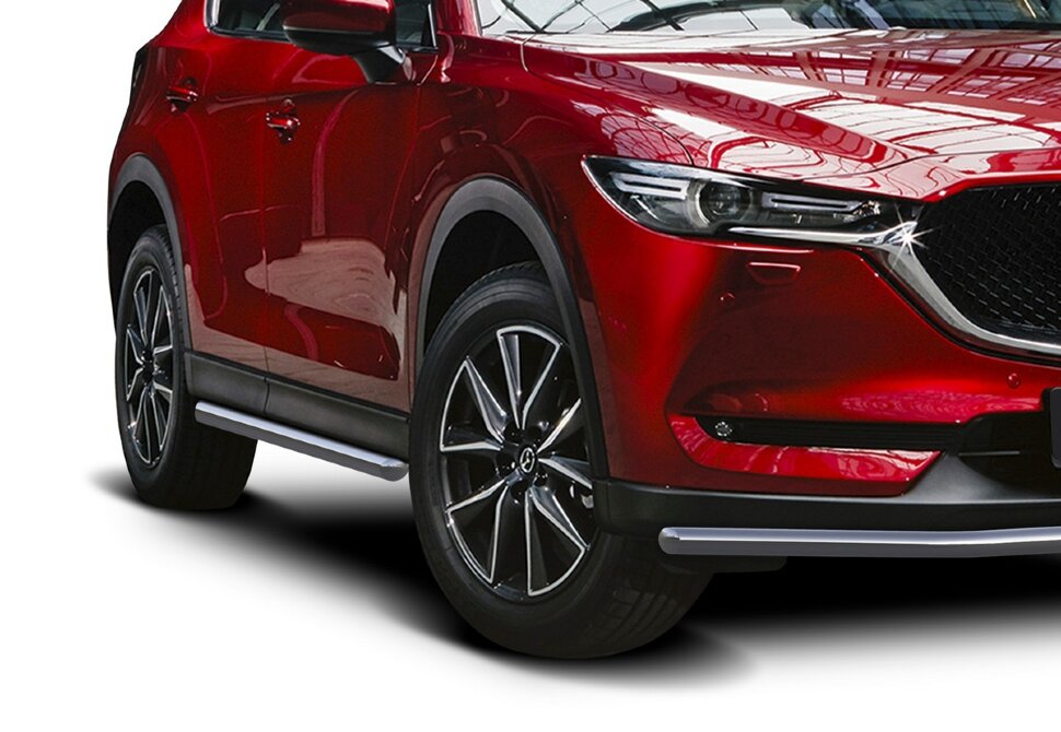 Защита порогов d42 Rival для Mazda CX-5 II 2017-н.в., нерж. сталь, 2 шт., R.3804.002 с доставкой по всей России