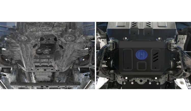 Защита радиатора и картера Rival (часть 2) для Toyota Hilux VIII рестайлинг 4WD 2018-2020 2020-н.в. (устанавл-ся совместно с 1.9501.1), сталь 1.8 мм, без крепежа, штампованная, 1.9502.1