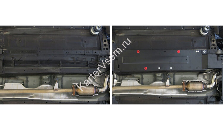 Защита топливных трубок АвтоБроня для Nissan X-Trail T32 2015-2018, штампованная, сталь 1.8 мм, с крепежом, 111.04161.1