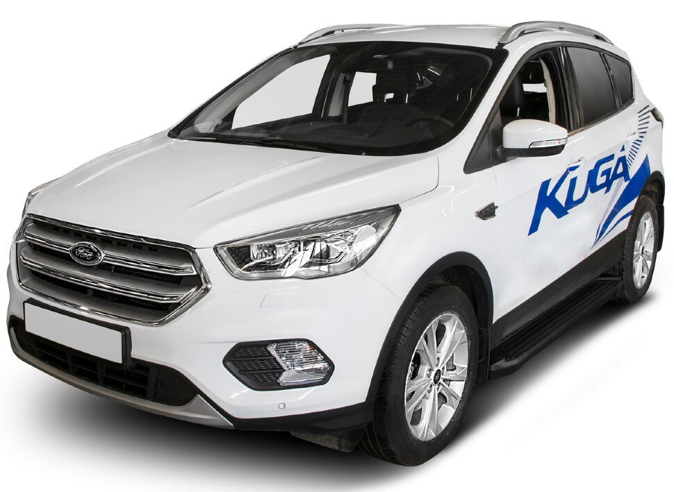 Пороги площадки (подножки) "Black" Rival для Ford Kuga II рестайлинг 2016-н.в., 180 см, 2 шт., алюминий, F180ALB.1804.2 купить недорого