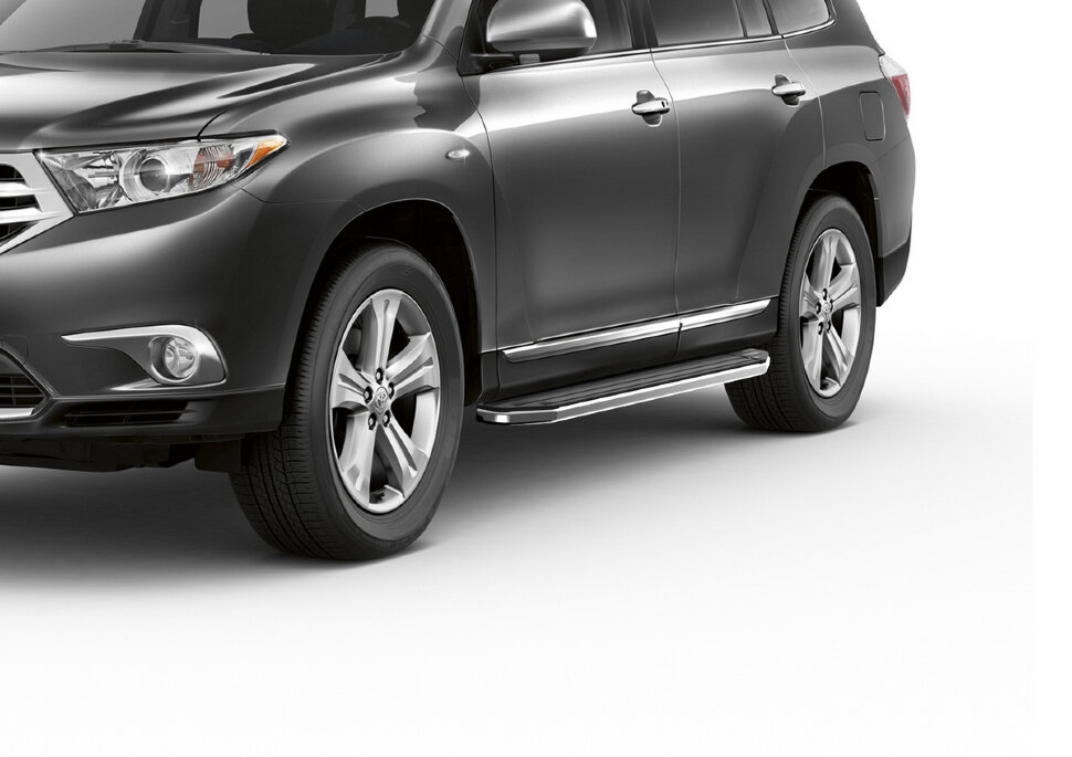 Пороги площадки (подножки) "Premium" Rival для Toyota Highlander U40 2007-2013, 180 см, 2 шт., алюминий, A180ALP.5704.1 с доставкой по всей России