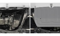 Защита картера, КПП, пыльников левого и правого Rival для Chery Tiggo 7 2019-2020, алюминий 3 мм, с крепежом, штампованная, 333.0922.2
