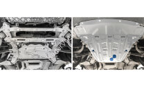 Защита картера Rival для BMW X6 F16 (xDrive35i) 2014-2020, штампованная, алюминий 3 мм, с крепежом, 333.0523.1