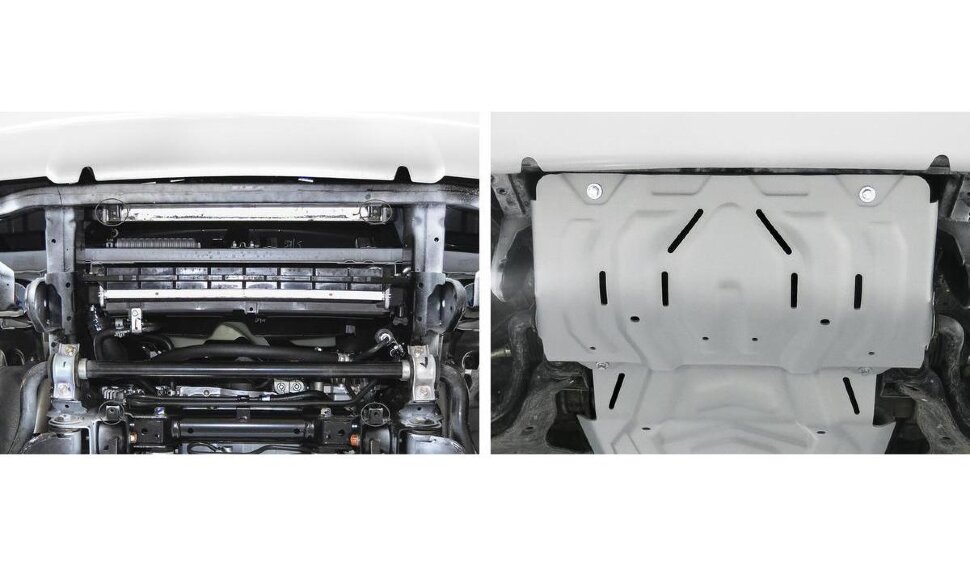 Защита радиатора Rival для Mitsubishi L200 V 2015-2019 2018-н.в., штампованная, алюминий 4 мм, с крепежом, 333.4046.2
