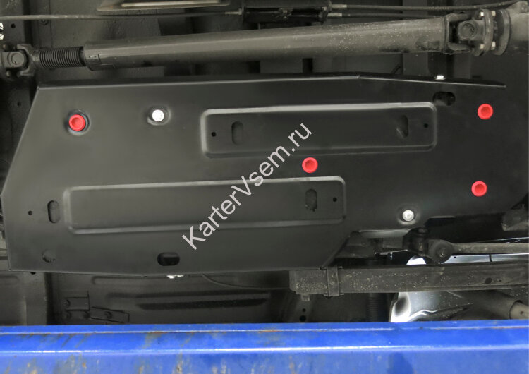 Защита топливного бака АвтоБроня для УАЗ Patriot I рестайлинг 2016-н.в., штампованная, сталь 3 мм, с крепежом, 222.06322.1