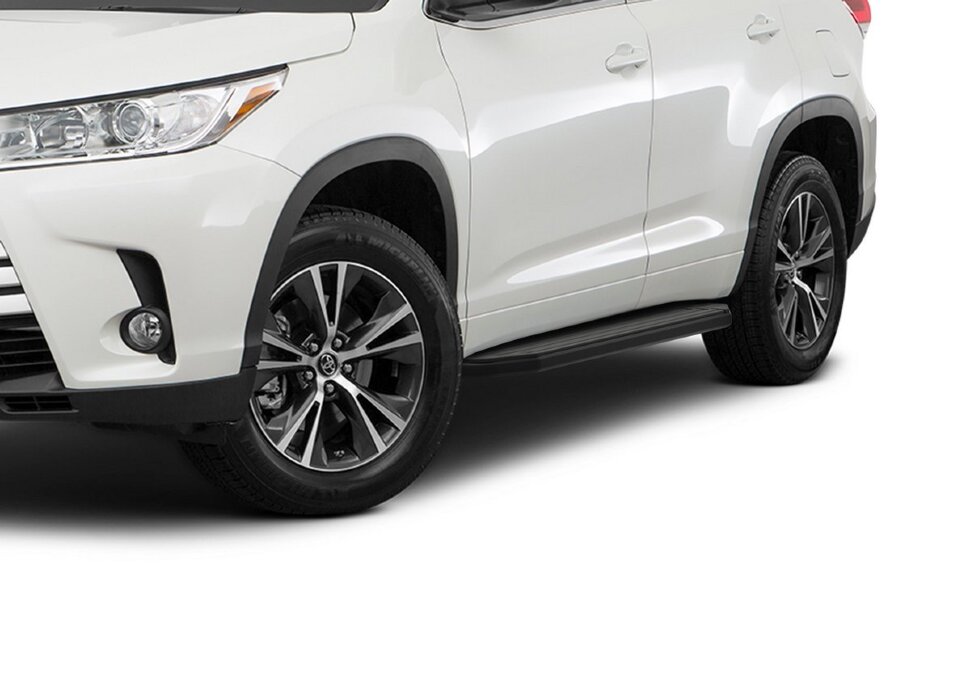 Пороги площадки (подножки) "Premium-Black" Rival для Toyota Highlander U50 2013-2020, 180 см, 2 шт., алюминий, A180ALB.5706.1 с доставкой по всей России