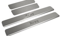 Накладки на пороги Rival для Lada Xray Cross 2018-н.в., нерж. сталь, с надписью, 4 шт., NP.6008.3 купить недорого