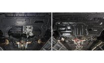 Защита картера и КПП Rival для Skoda Roomster 2006-2015, сталь 1.5 мм, с крепежом, штампованная, 111.5842.1