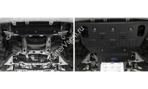Защита радиатора и картера Rival для Toyota Hilux VII 2005-2015, сталь 3 мм, с крепежом, штампованная, 2111.5790.1.3
