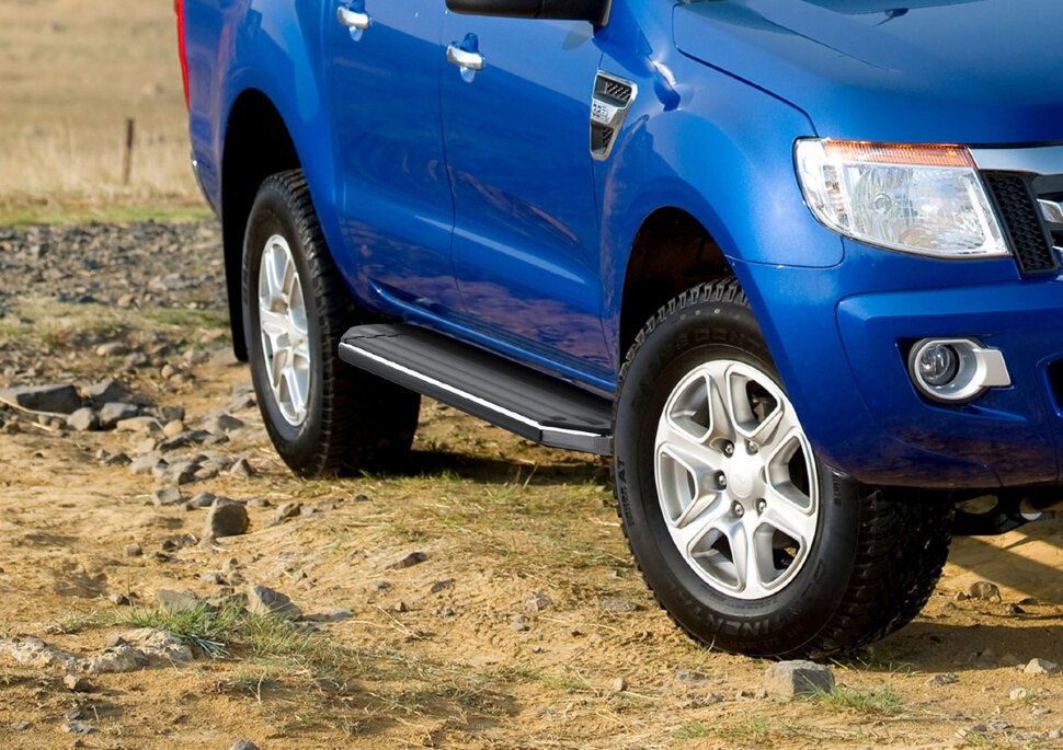Пороги площадки (подножки) "Premium" Rival для Ford Ranger III 2011-2015, 193 см, 2 шт., алюминий, A193ALP.1803.1 с доставкой по всей России