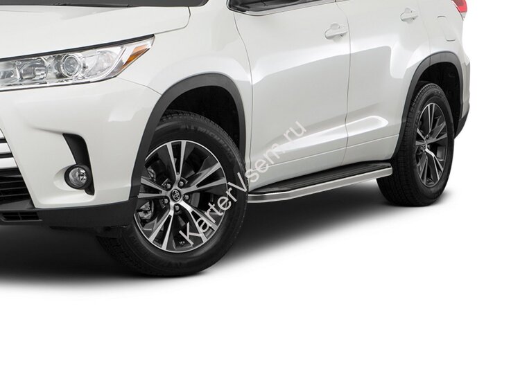 Пороги площадки (подножки) "Premium" Rival для Toyota Highlander U50 2013-2020, 180 см, 2 шт., алюминий, A180ALP.5706.1