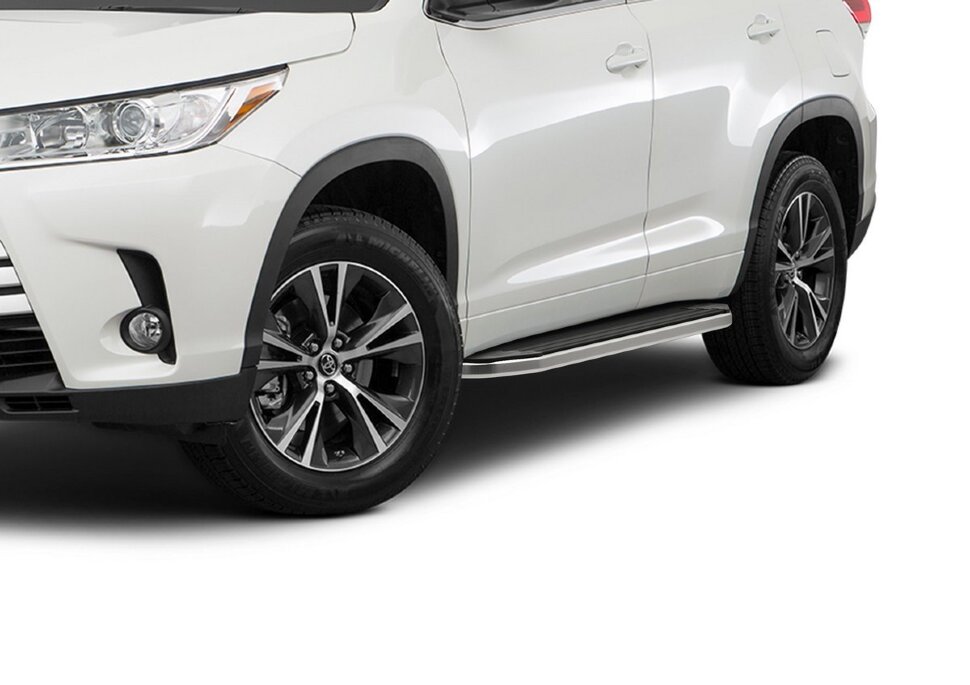 Пороги площадки (подножки) "Premium" Rival для Toyota Highlander U50 2013-2020, 180 см, 2 шт., алюминий, A180ALP.5706.1 с доставкой по всей России