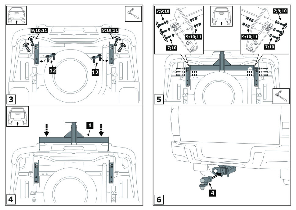 Фаркоп Toyota Hilux шар E (ТСУ) арт. F.5718.001