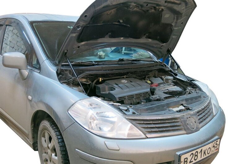 Газовые упоры капота АвтоУпор для Nissan Tiida I 2007-2014, 2 шт., UNITII011