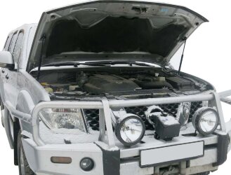 Газовые упоры капота АвтоУпор для Nissan Navara (Frontier) III D40 поколение 2004-2015, 2 шт., UNINAV011