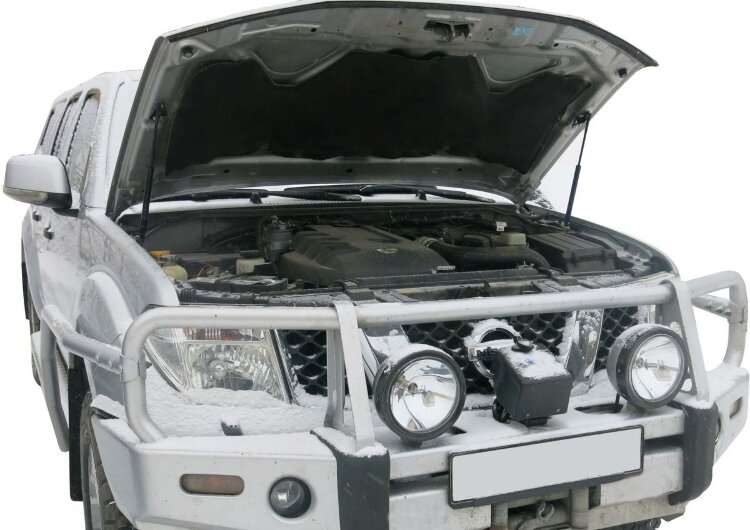 Газовые упоры капота АвтоУпор для Nissan Navara (Frontier) III D40 поколение 2004-2015, 2 шт., UNINAV011