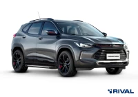 Пороги на автомобиль (подножки) "Bmw-Style круг" Rival для Chevrolet Tracker IV поколение 2021-н.в., 173 см, 2 шт., алюминий, D173AL.1002.1