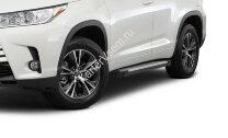 Пороги площадки (подножки) "Bmw-Style круг" Rival для Toyota Highlander U50 2013-2020, 180 см, 2 шт., алюминий, D180AL.5706.1