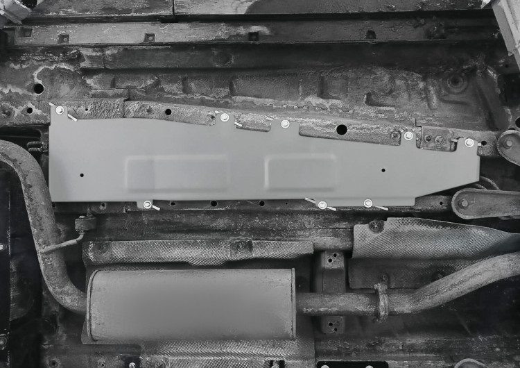 Защита топливных трубок Rival для Exeed LX (V - 1.5) 2022-н.в., алюминий 3 мм, с крепежом, штампованная, 333.0929.1