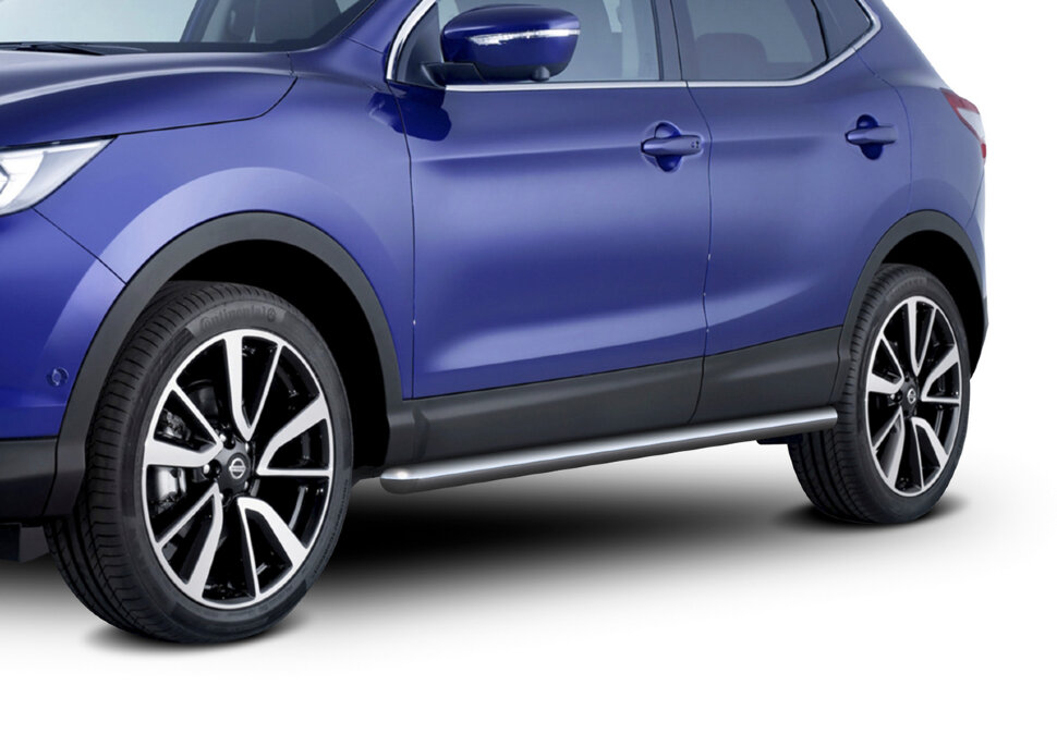 Защита порогов d57 Rival для Nissan Qashqai II 2014-2019 2019-н.в., нерж. сталь, 2 шт., R.4118.003 с доставкой по всей России