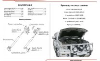 Газовые упоры капота АвтоУпор для Nissan Pathfinder III R51 поколение 2004-2014, 2 шт., UNINAV011