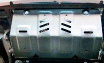 Защита радиатора Rival для Mitsubishi L200 V 2015-2019 2018-н.в., штампованная, алюминий 6 мм, с крепежом, 2333.4046.1.6