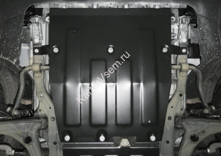 Защита картера и КПП АвтоБроня для Volkswagen Crafter II МКПП FWD 2016-н.в., штампованная, сталь 1.8 мм, с крепежом, 111.05858.1