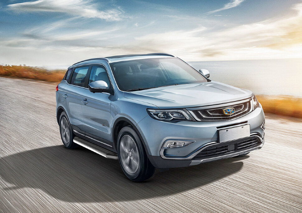 Пороги площадки (подножки) "Premium" Rival для Geely Atlas 2018-н.в., 173 см, 2 шт., алюминий, A173ALP.1903.2 купить недорого