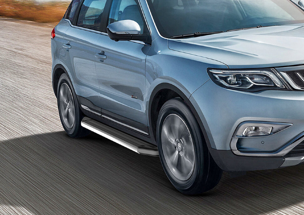 Пороги площадки (подножки) "Premium" Rival для Geely Atlas 2018-н.в., 173 см, 2 шт., алюминий, A173ALP.1903.2 с доставкой по всей России