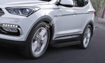 Пороги площадки (подножки) "Premium-Black" Rival для Hyundai Santa Fe Premium 2015-2016, 180 см, 2 шт., алюминий, A180ALB.2305.2 с доставкой по всей России