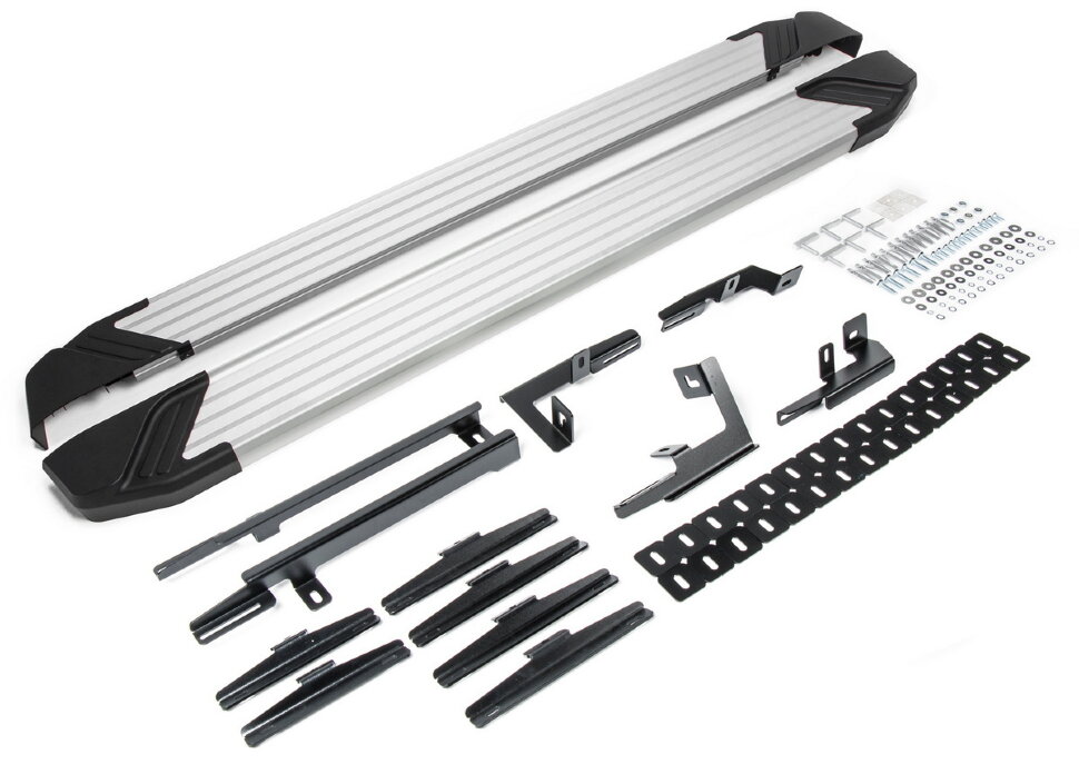 Пороги площадки (подножки) "Silver" Rival для Toyota Highlander U50 2013-2020, 180 см, 2 шт., алюминий, F180AL.5706.1 в официальном интернет магазине