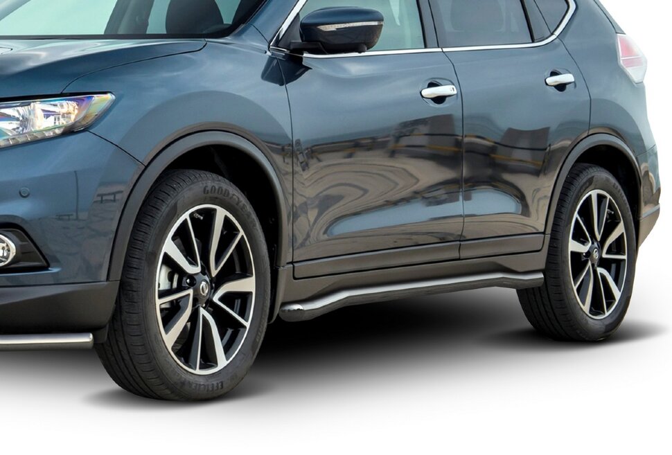 Защита порогов d57 Rival для Nissan X-Trail T32 2015-2018 2018-н.в., нерж. сталь, 2 шт., R.4122.005 с доставкой по всей России
