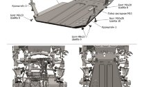 Защита КПП Rival для ВАЗ 2121 (4x4) 1977-2021, штампованная, алюминий 3 мм, с крепежом, 333.6041.1