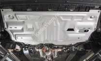 Защита картера и КПП Rival для Volkswagen Polo V хэтчбек 2010-2015, штампованная, алюминий 3 мм, с крепежом, 333.5842.1
