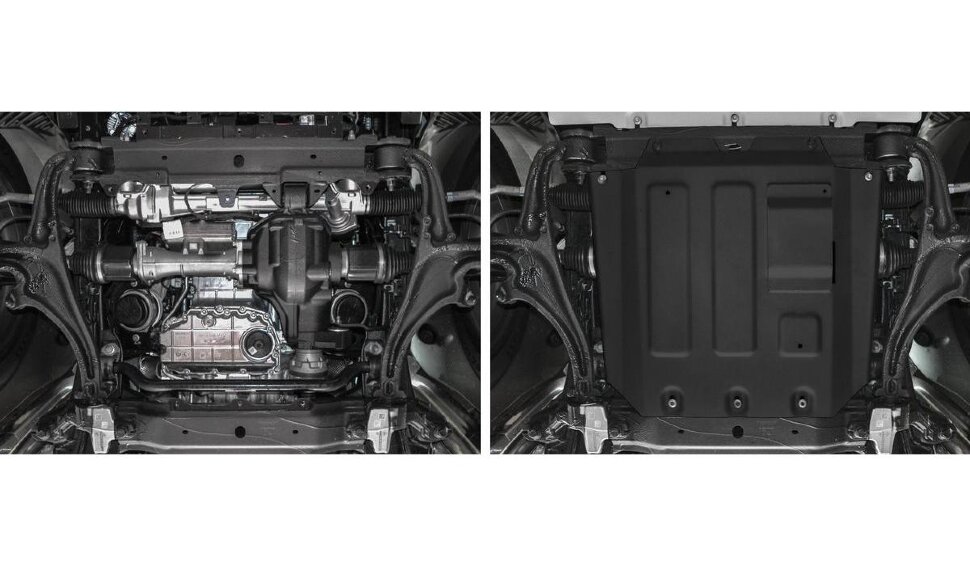 Защита картера Rival для Mercedes-Benz G-klasse W464 2018-н.в. (устанавл-ся совместно с 2.3946.1), сталь 3 мм, с крепежом, штампованная, 222.3947.1