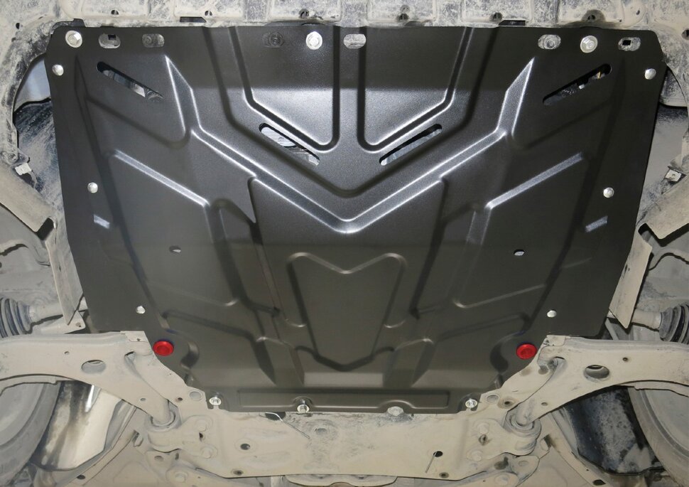 Защита картера и КПП АвтоБроня для Ford Focus II, III 2005-2019, штампованная, сталь 1.5 мм, с крепежом, 111.01850.1