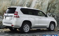 Защита заднего бампера d76+d42 уголки + комплект крепежа, RIVAL, Toyota Land Cruiser Prado 2009-2013-2017