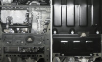 Защита электродвигателя рулевой рейки АвтоБроня для Volkswagen Crafter II МКПП FWD 2016-н.в., штампованная, сталь 1.8 мм, с крепежом, 111.05859.1